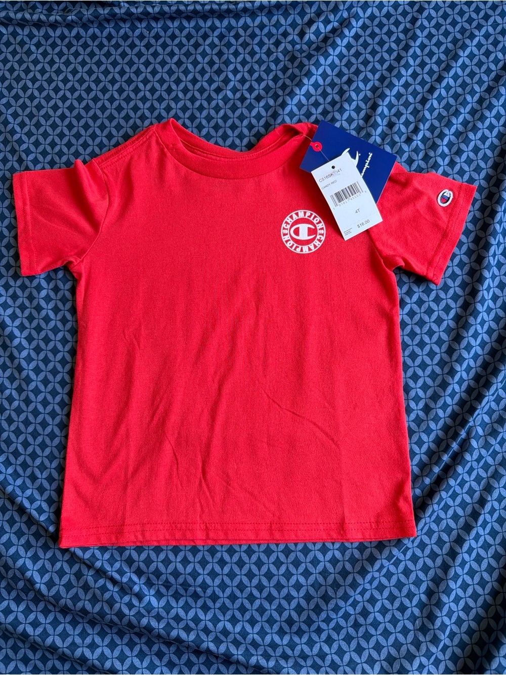 Champion Red Kids' Short Sleeve Logo Tee